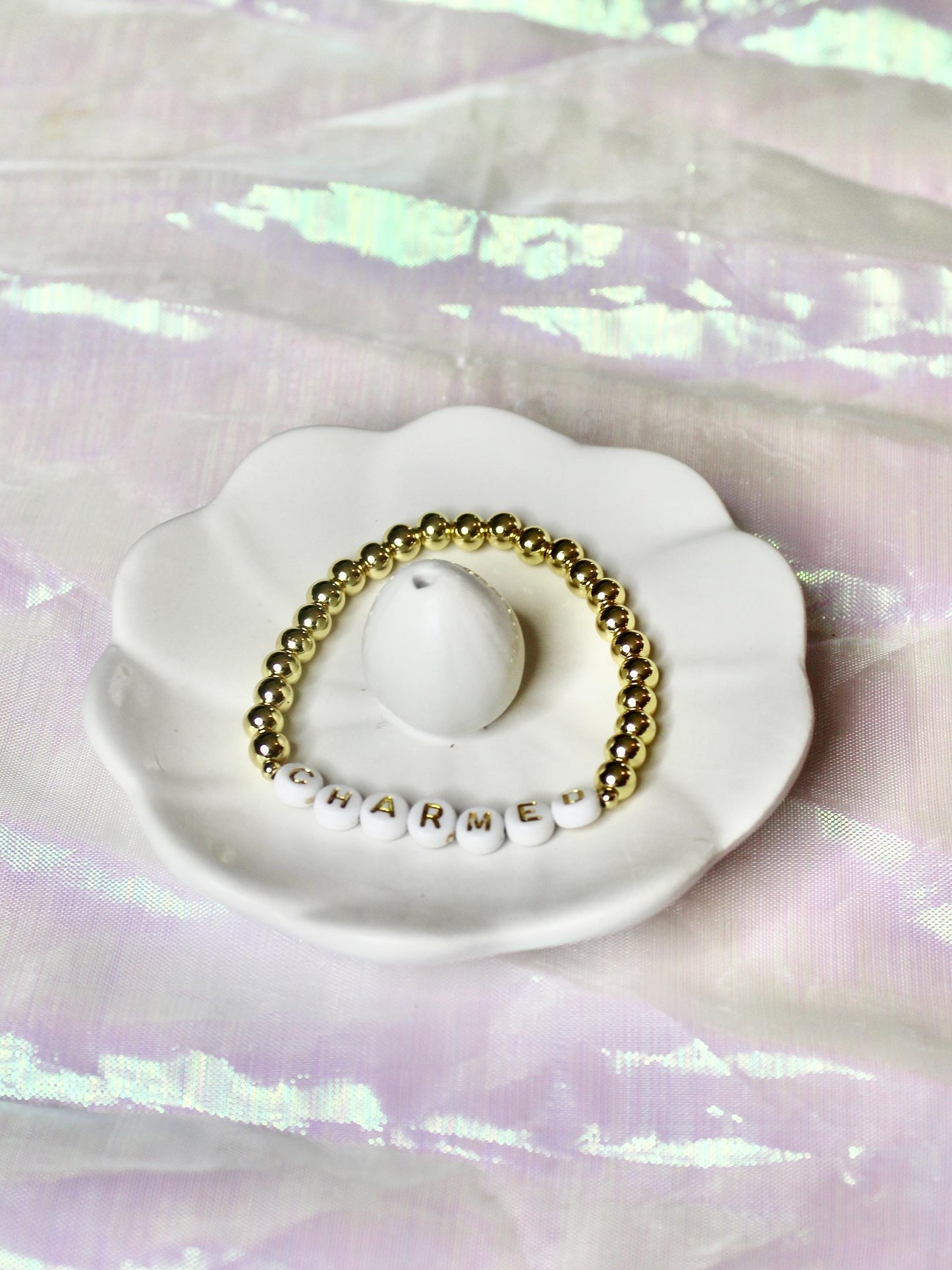 Personalized 14k Gold-Plated Beaded Name Bracelet