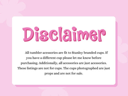 Stanley Cup Bow Straw Topper, Reusable Tumbler Accessory, Cup Decoration