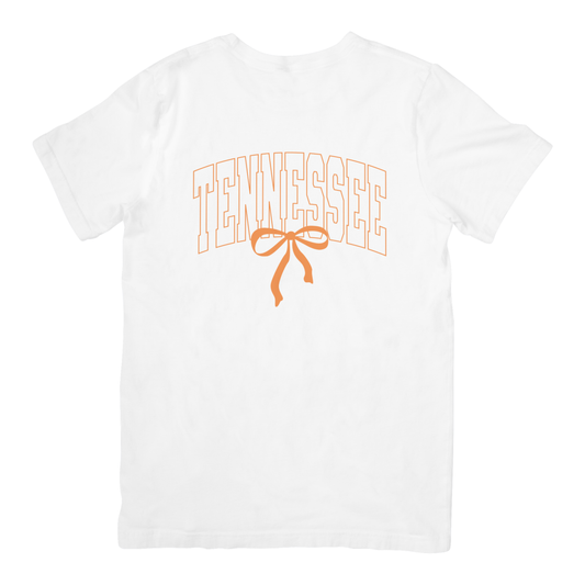 Tennessee Coquette Bow Graphic Tee | Cute Varsity Tennessee Shirt