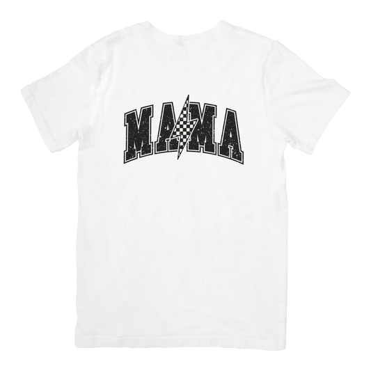 Distressed Mama Graphic Tee | Edgy Mama Lightning Bolt Shirt