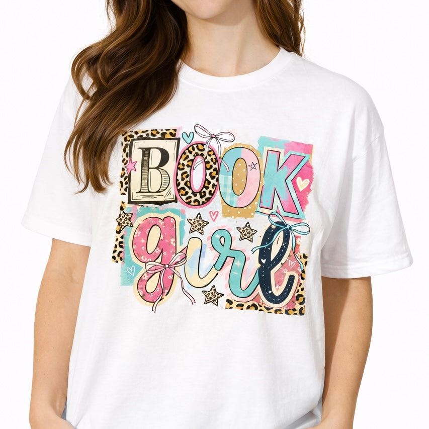 Book Girl Comfort Colors Graphic Tee | Cute Colorful Reader T-Shirt