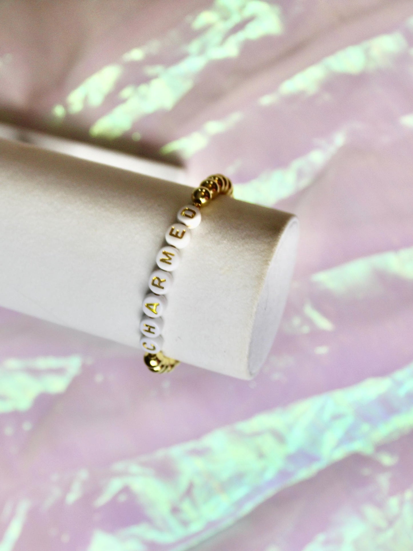 Personalized 14k Gold-Plated Beaded Name Bracelet