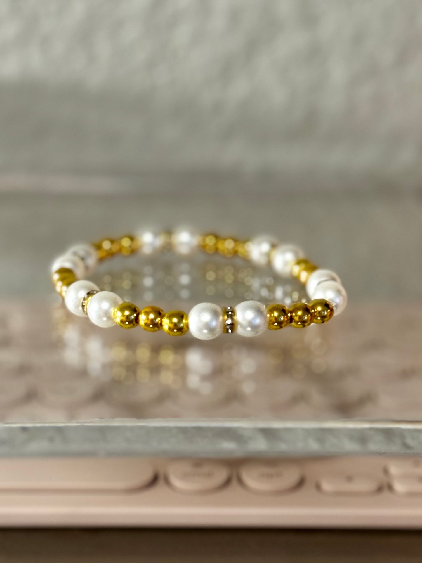 Gold and Pearl Bracelet