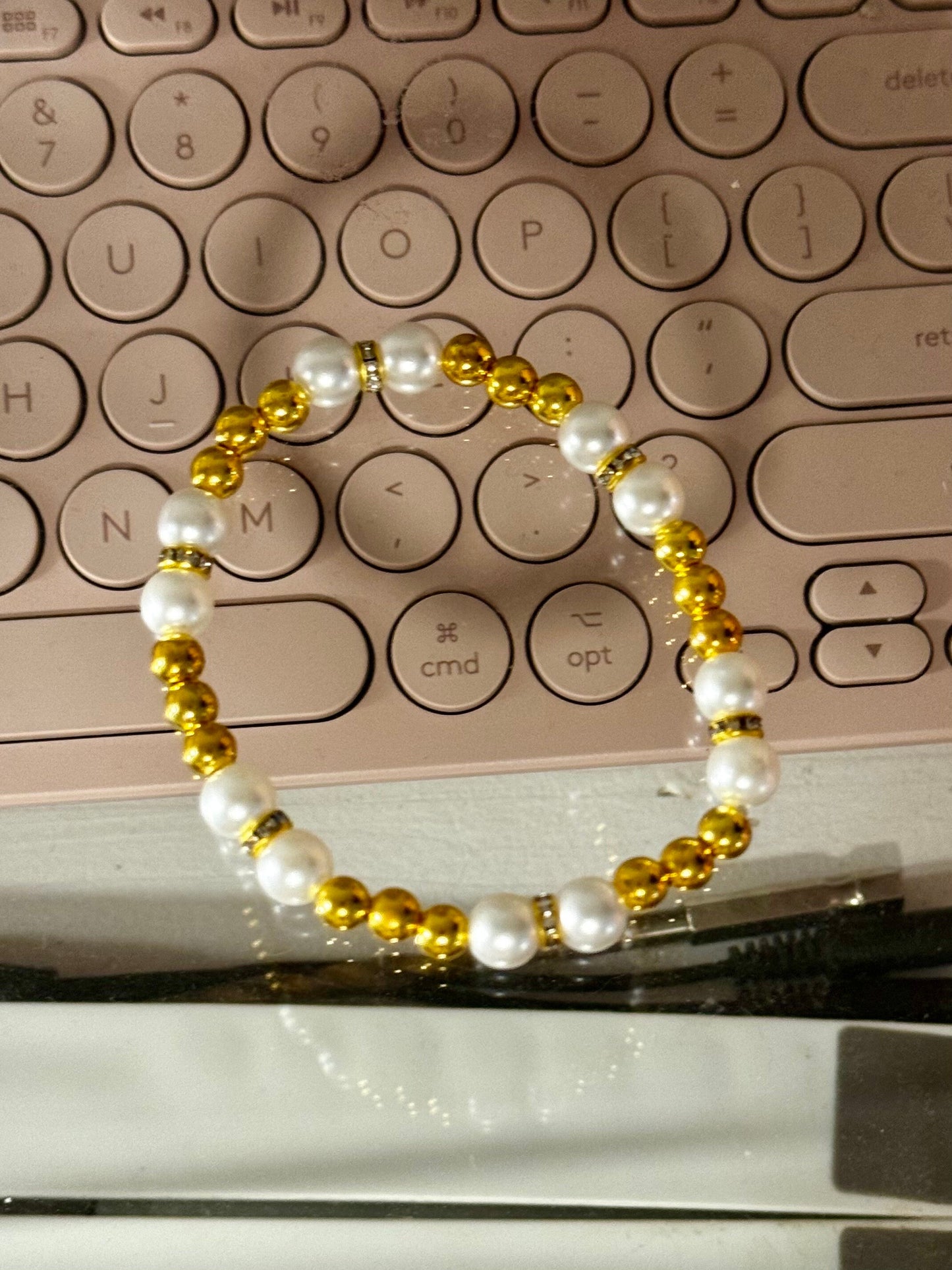 Gold and Pearl Bracelet