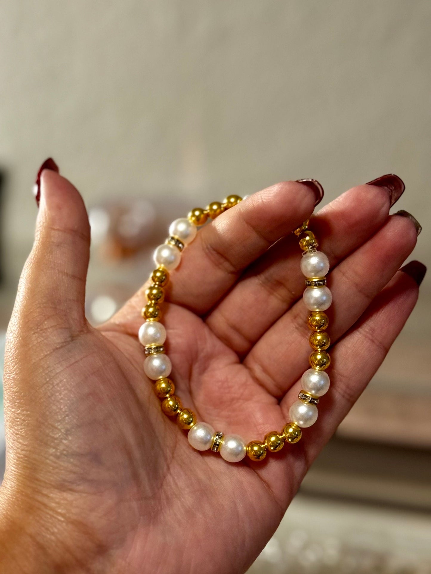 Gold and Pearl Bracelet