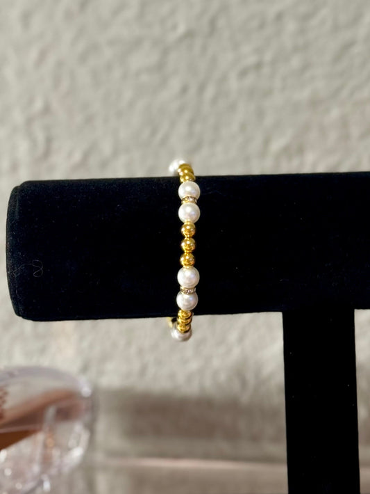 Gold and Pearl Bracelet