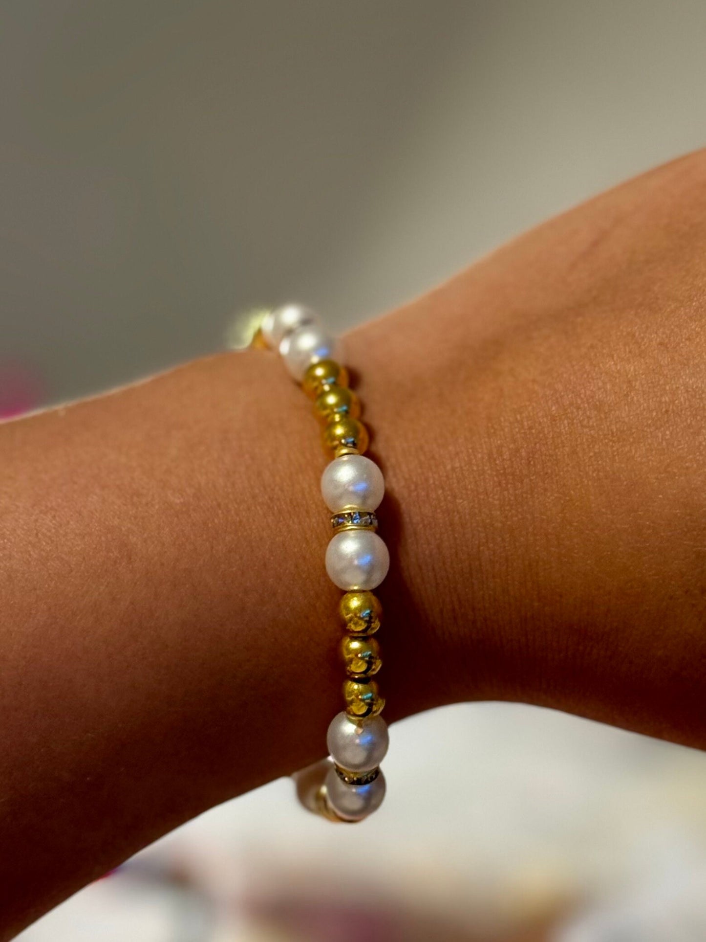 Gold and Pearl Bracelet