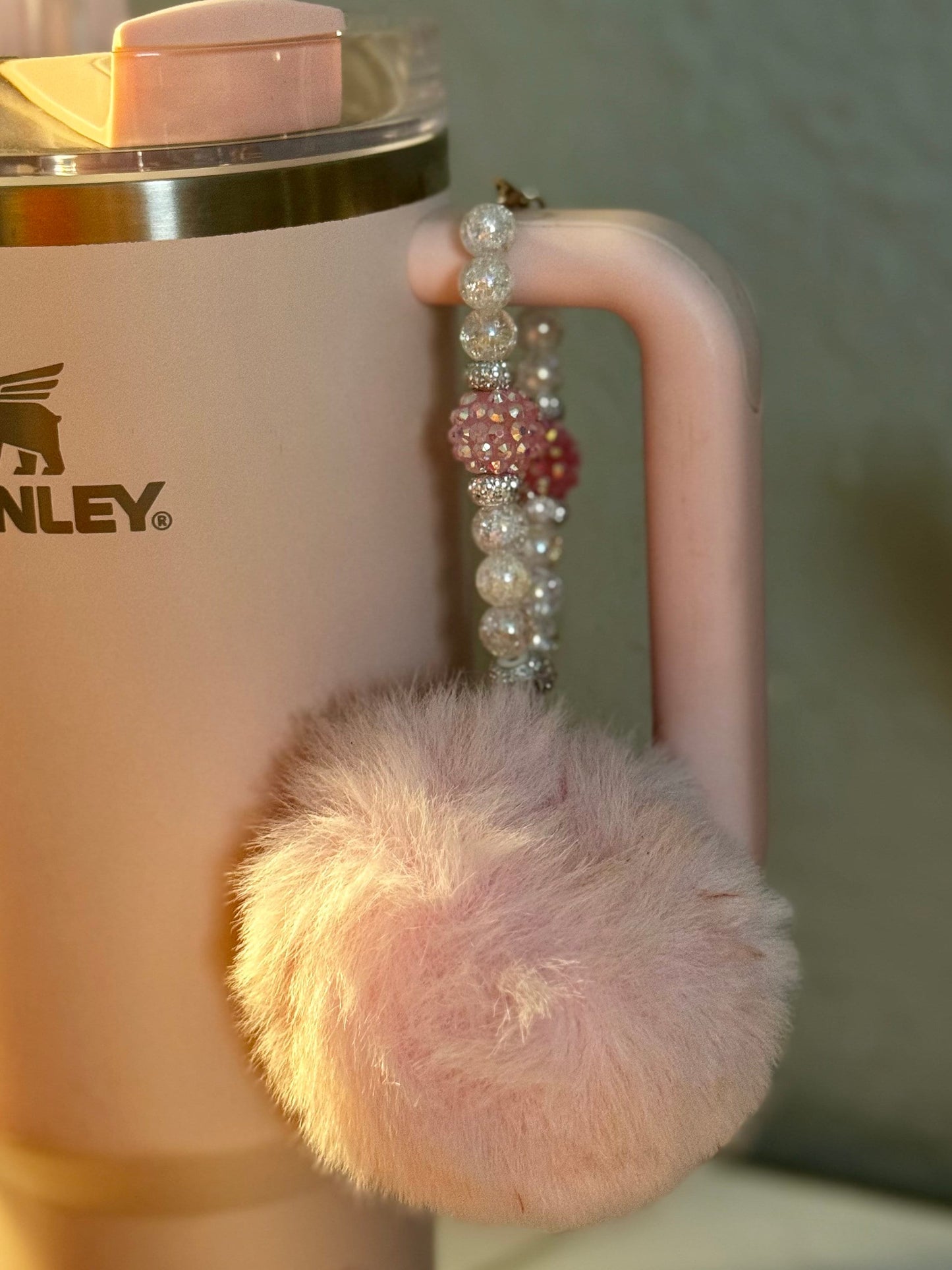 Pink Puff Tumbler Cup Charm